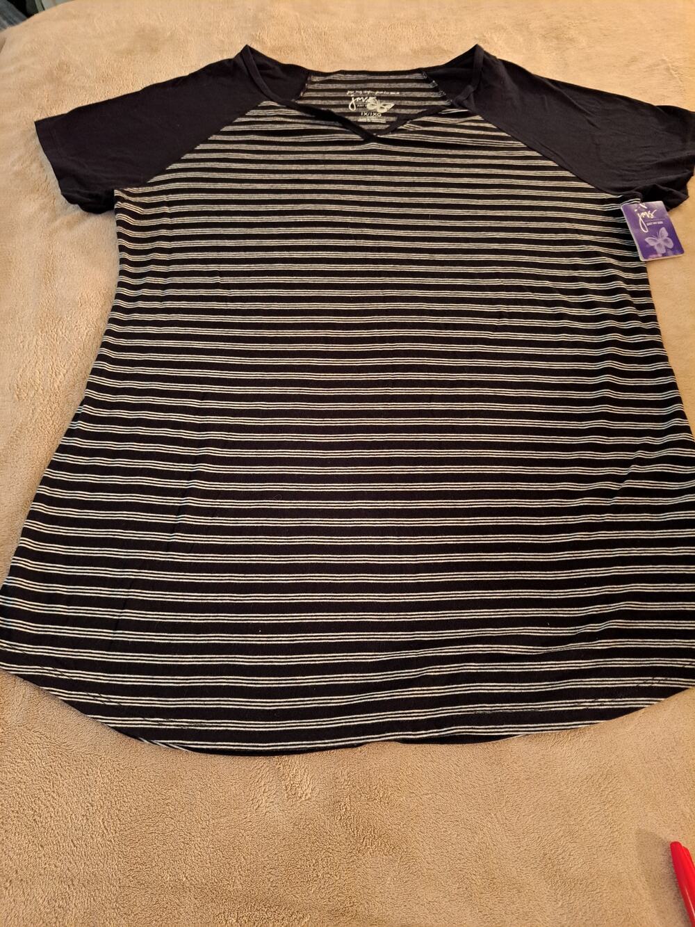 Women's New Just My Size 1X Striped T-Shirt